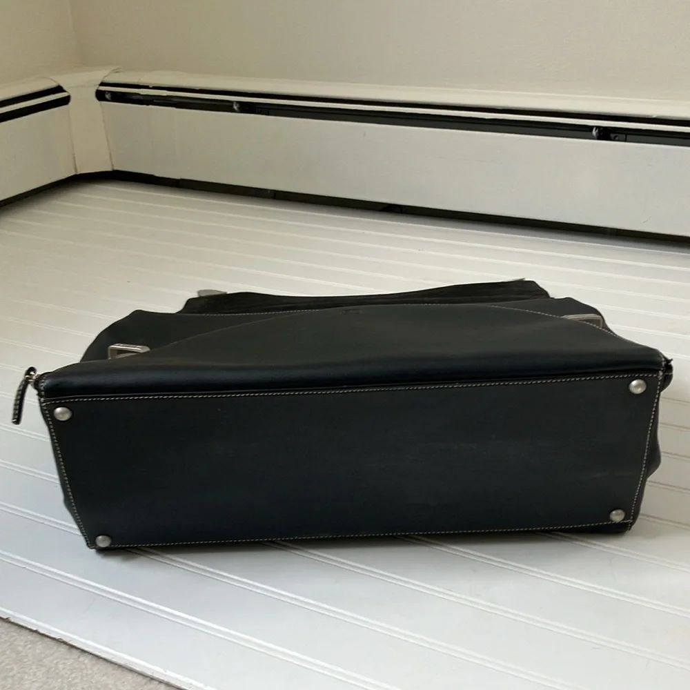ENRICO COVERI black leather briefcase